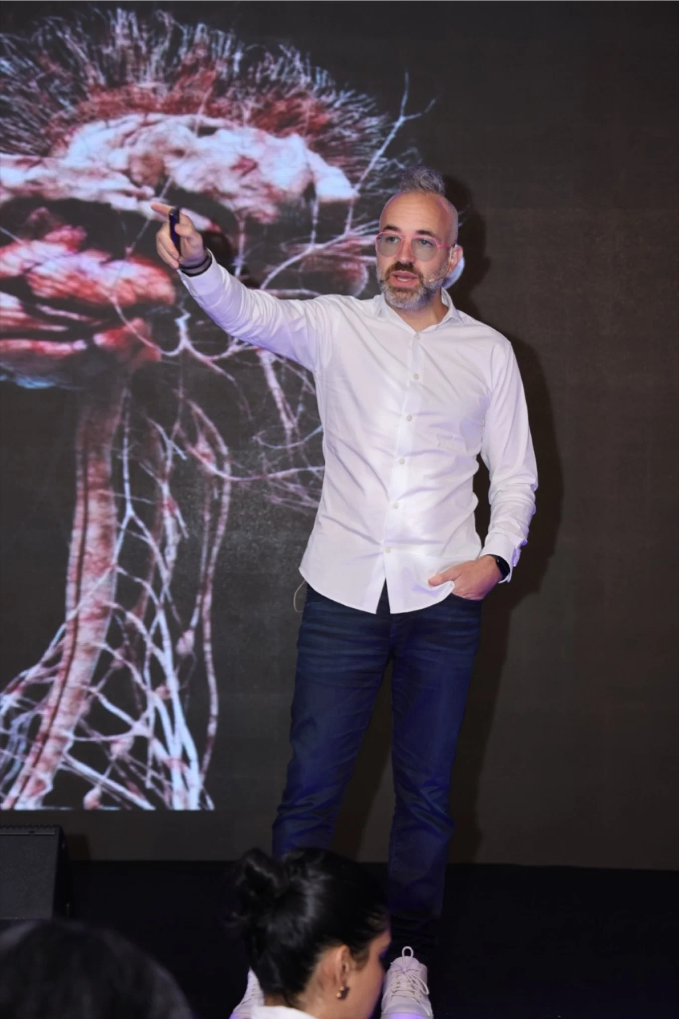Adam Pantanowitz presenting Hacking Humans at Singularity University, India