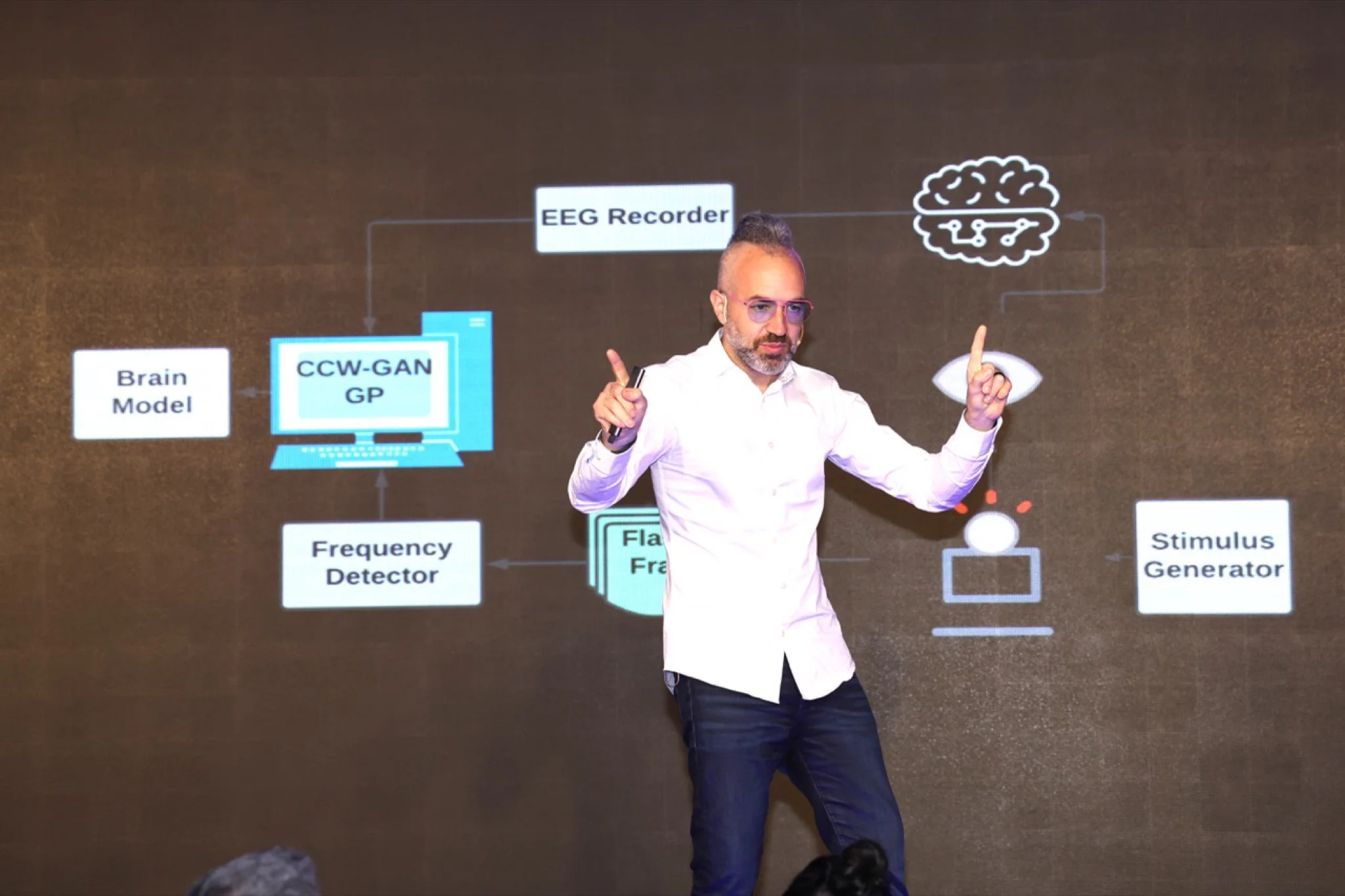 Adam Pantanowitz presenting Hacking Humans at Singularity University, India
